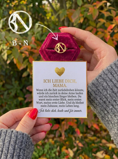 Ich liebe dich, Mama – Monogramm-Ring