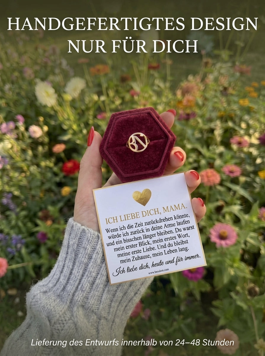 Ich liebe dich, Mama – Monogramm-Ring