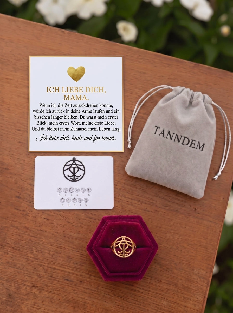 Ich liebe dich, Mama – Monogramm-Ring