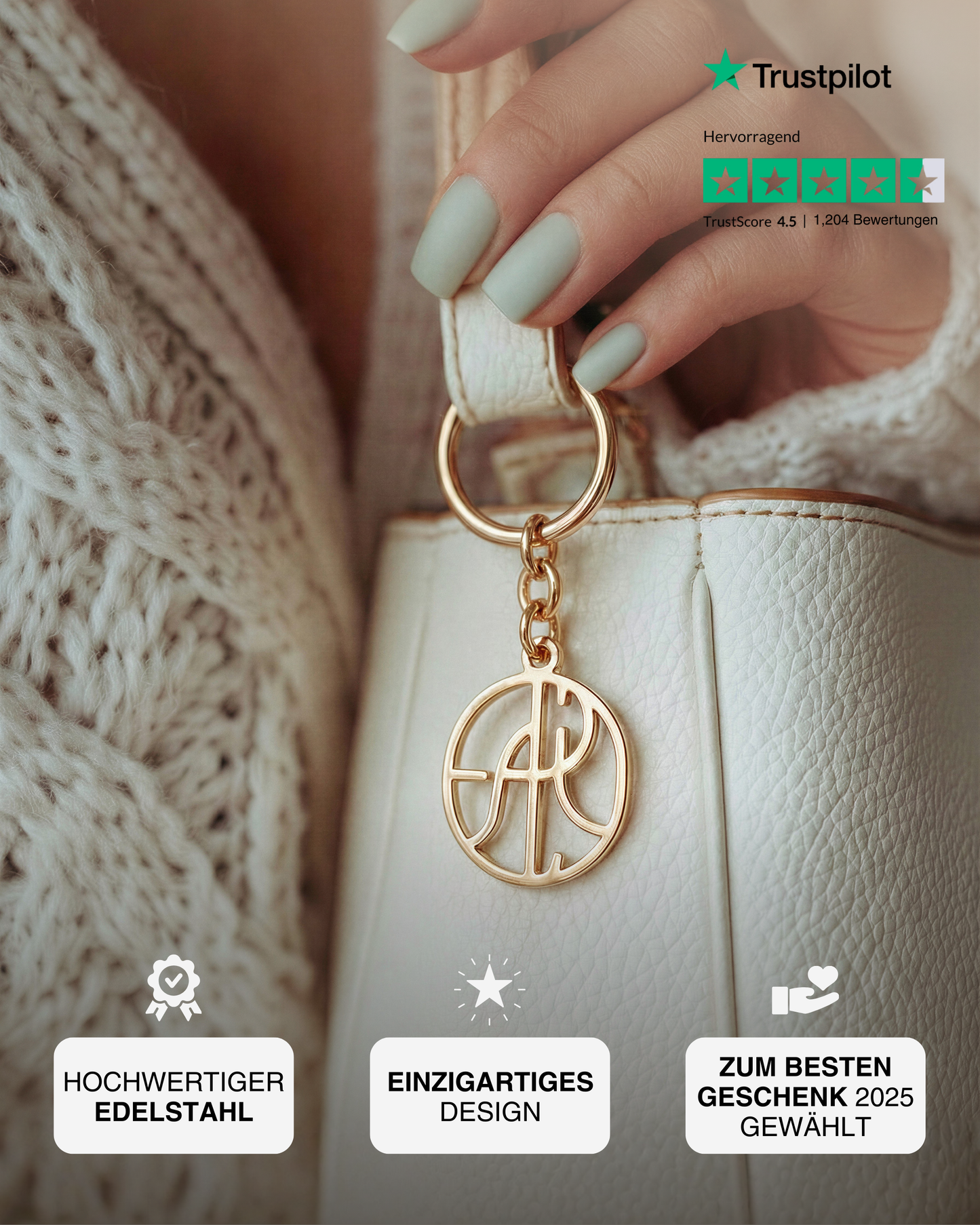 Maßgefertigter Monogramm-Schlüsselanhänger